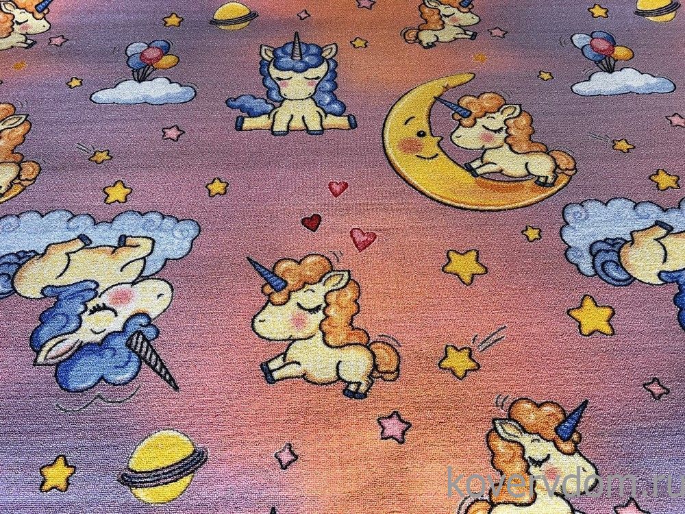 Детский ковер-палас ВЕСЕЛЫЕ ЕДИНОРОГИ 2228  розовый  Детский ковер-палас ВЕСЕЛЫЕ ЕДИНОРОГИ 2228  розовый