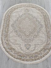 Ковер с бахромой MOSSO 27226A BEIGE / NAVY Овал