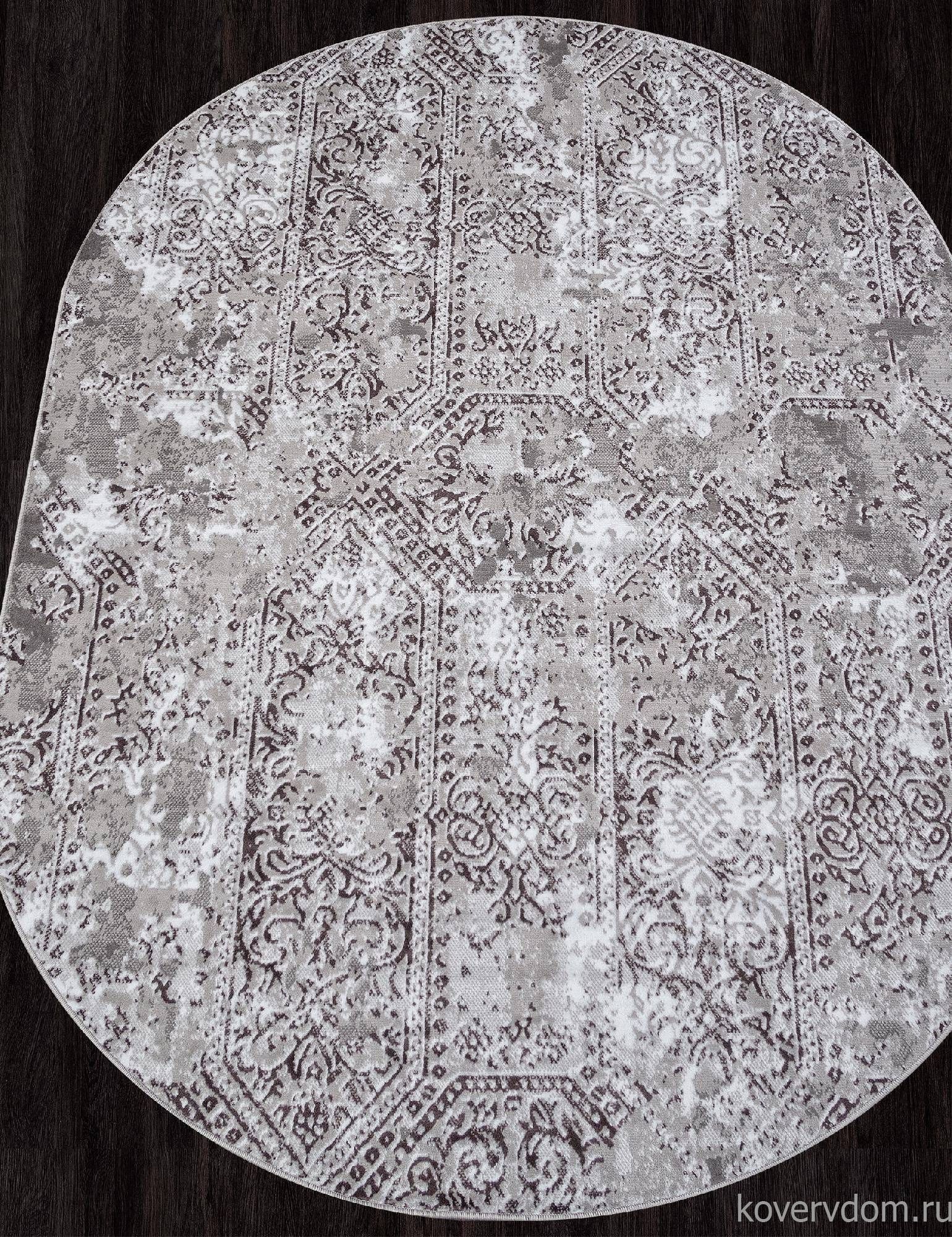 Ковер SILVER-A F390 GRAY Овал