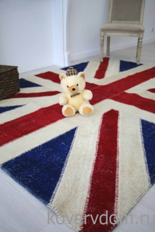 Ковер винтажный ручной работы Британский флаг Vintage Flag Patchwork 22228 Ковер винтажный ручной работы Британский флаг Vintage Flag Patchwork 22228