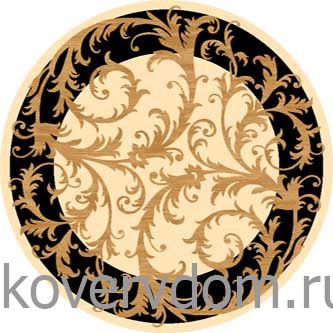 Ковер OLYMPOS d156 CREAM-BLACK Круг Ковер OLYMPOS d156 CREAM-BLACK Круг