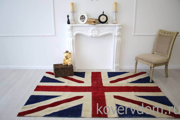 Ковер винтажный ручной работы Британский флаг Vintage Flag Patchwork 22228 Ковер винтажный ручной работы Британский флаг Vintage Flag Patchwork 22228