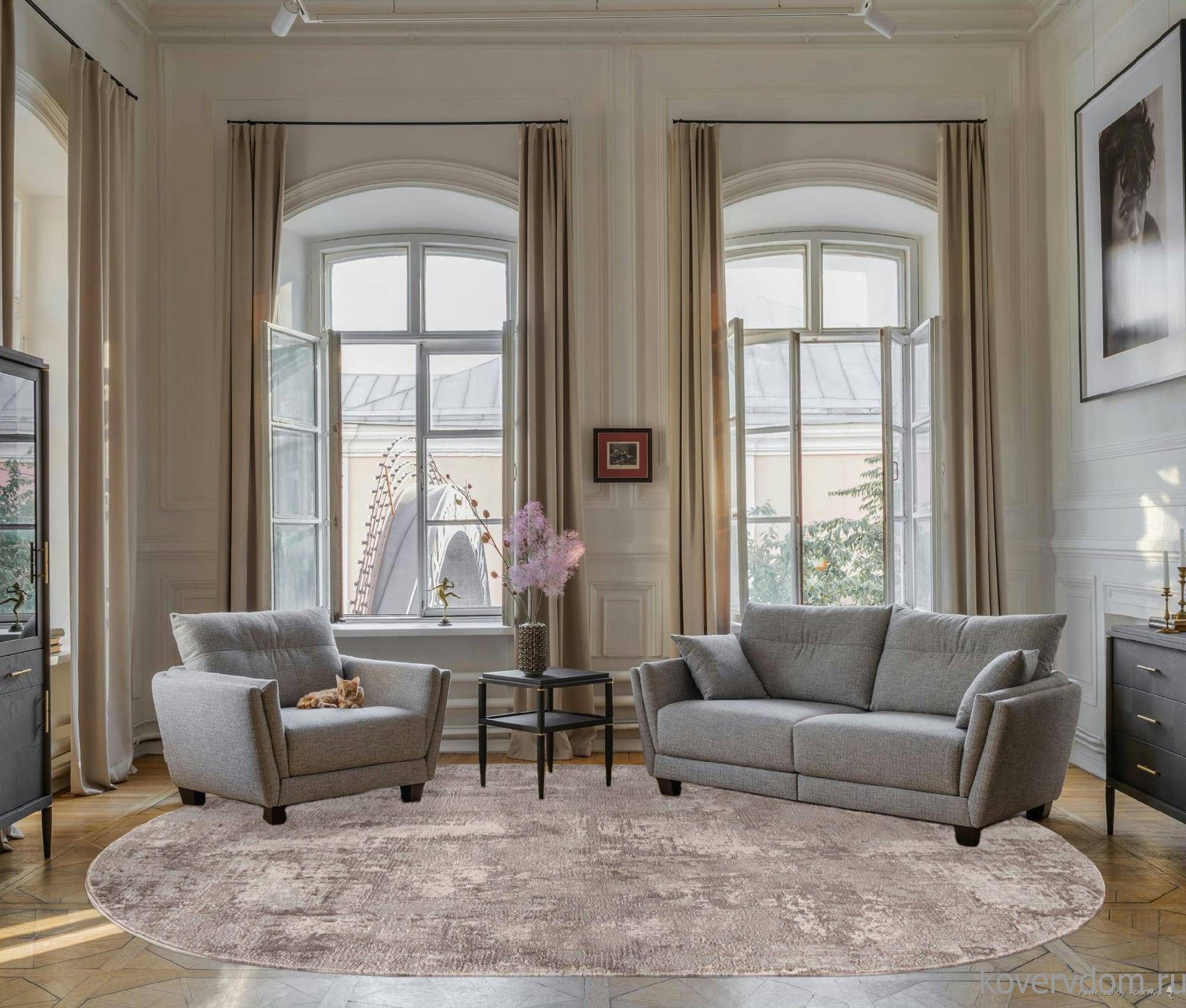 Ковер BRAND 38871 780 BEIGE / GREY Овал